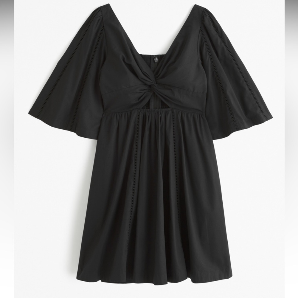 Cutout Poplin Mini Dress